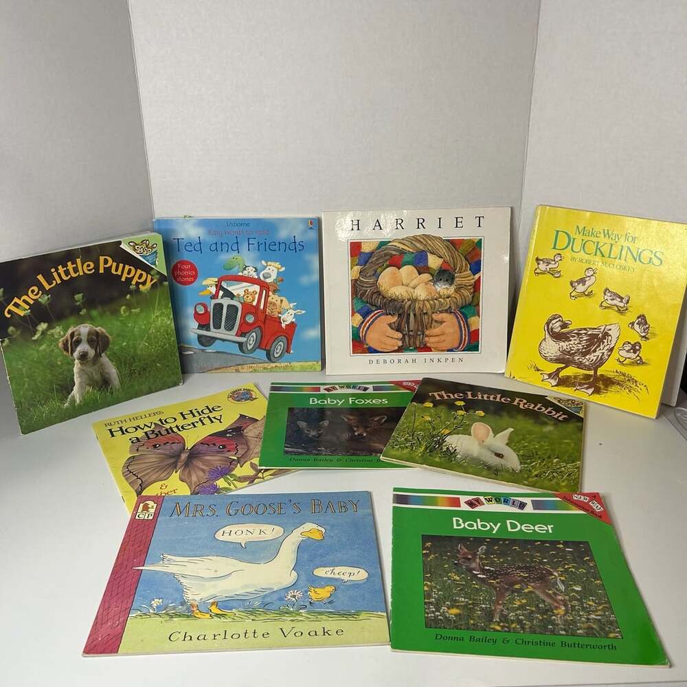 Lot of 9 Childrens Animal Story Picture Books Vintage Classic
